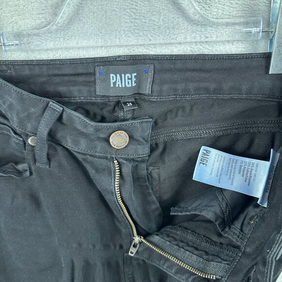 Paige Hoxton Ultra Skinny Jeans Womens Size 26 Mid Rise Dark Wash Black - Picture 5 of 12